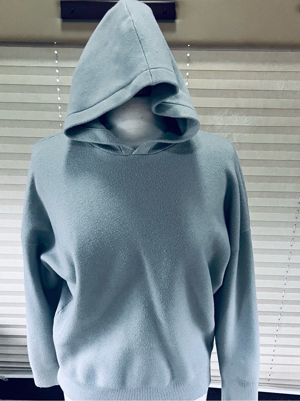 Zara Light Blue Women's Hooded Pullover Sweater